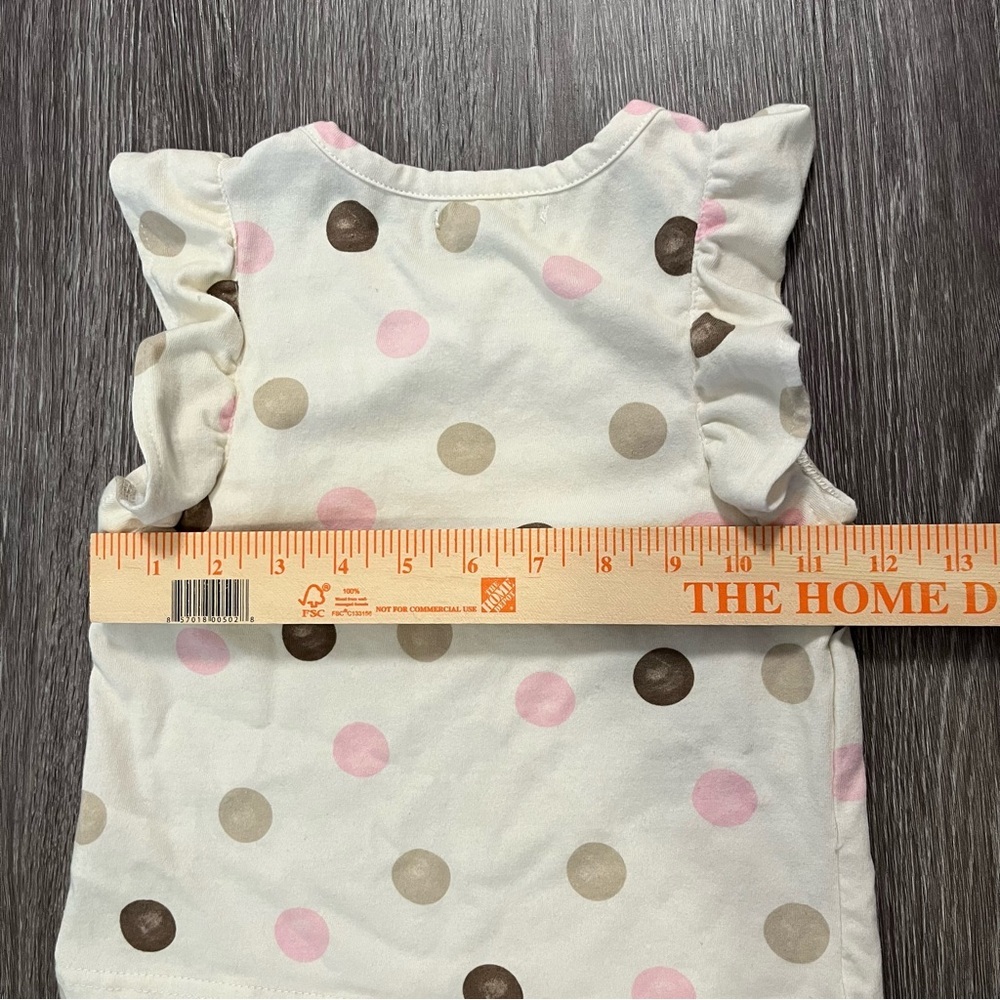 🤍 Limited Too Girls Sleeveless Polka Dot Top Size 6 White Pink Brown Tan 🤍 - Picture 5 of 7